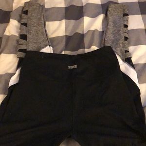 Pink Victoria secret black leggings